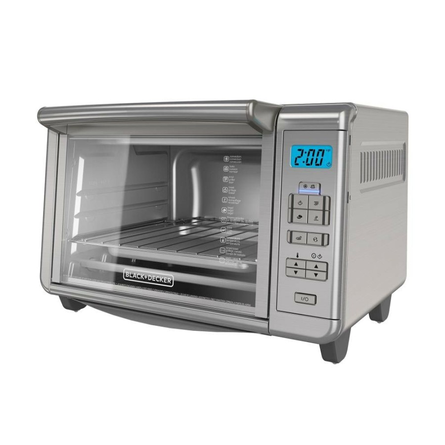 Toasters & Toaster Ovens * | Black+Decker Toasters & Toaster Ovens 6-Slice Stainless Steel Convection Toaster Oven (1500-Watt)