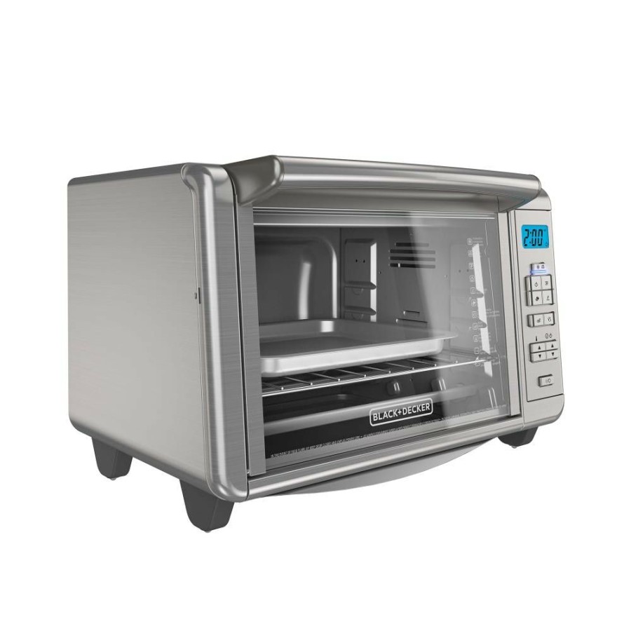 Toasters & Toaster Ovens * | Black+Decker Toasters & Toaster Ovens 6-Slice Stainless Steel Convection Toaster Oven (1500-Watt)