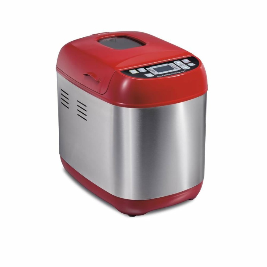 Specialty Appliances * | Hamilton Beach Specialty Appliances Hamilton Beach Red And Stainless Steel 2 Lb. Artisan Dough And Bread Maker