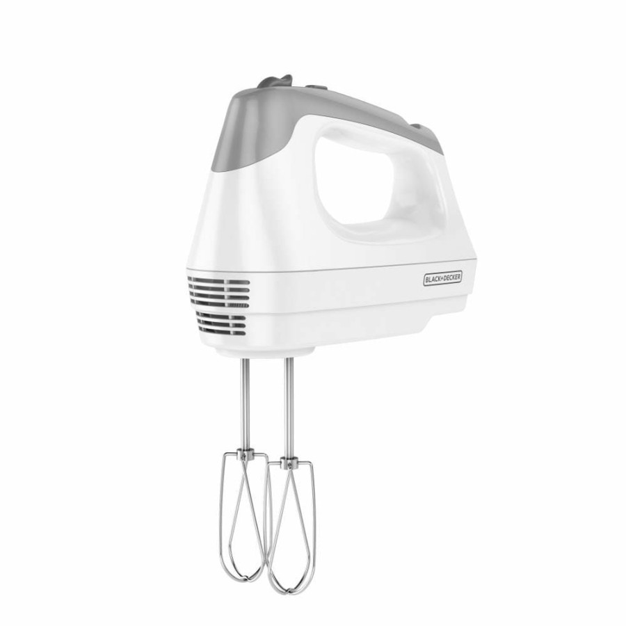 Mixers * | Black+Decker Mixers 60-In Cord 6-Speed White Hand Mixer