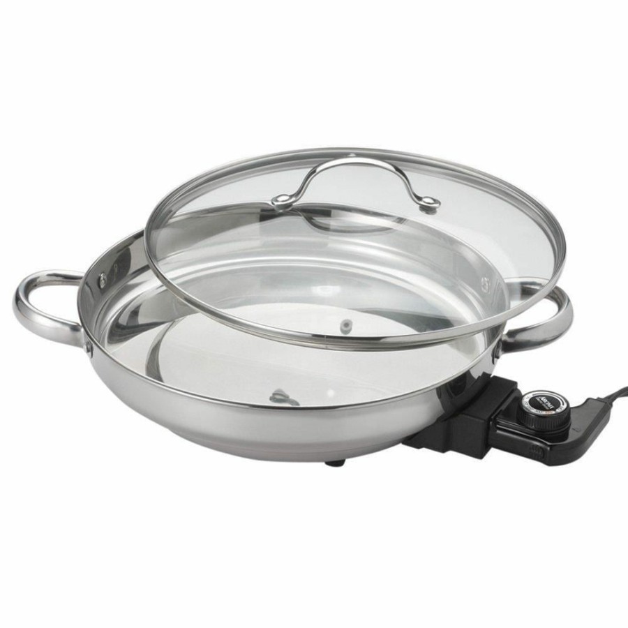 Indoor Grills, Skillets & Waffle Makers * | Aroma Indoor Grills, Skillets & Waffle Makers 11.8-In L X 11.8-In W 1500-Watt Electric Skillet