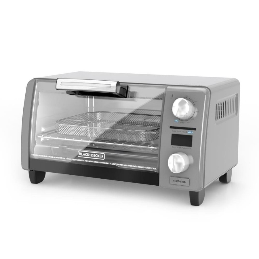 Toasters & Toaster Ovens * | Black+Decker Toasters & Toaster Ovens Crisp 'N Bake 4-Slice Stainless Steel Convection Toaster Oven (1150-Watt)