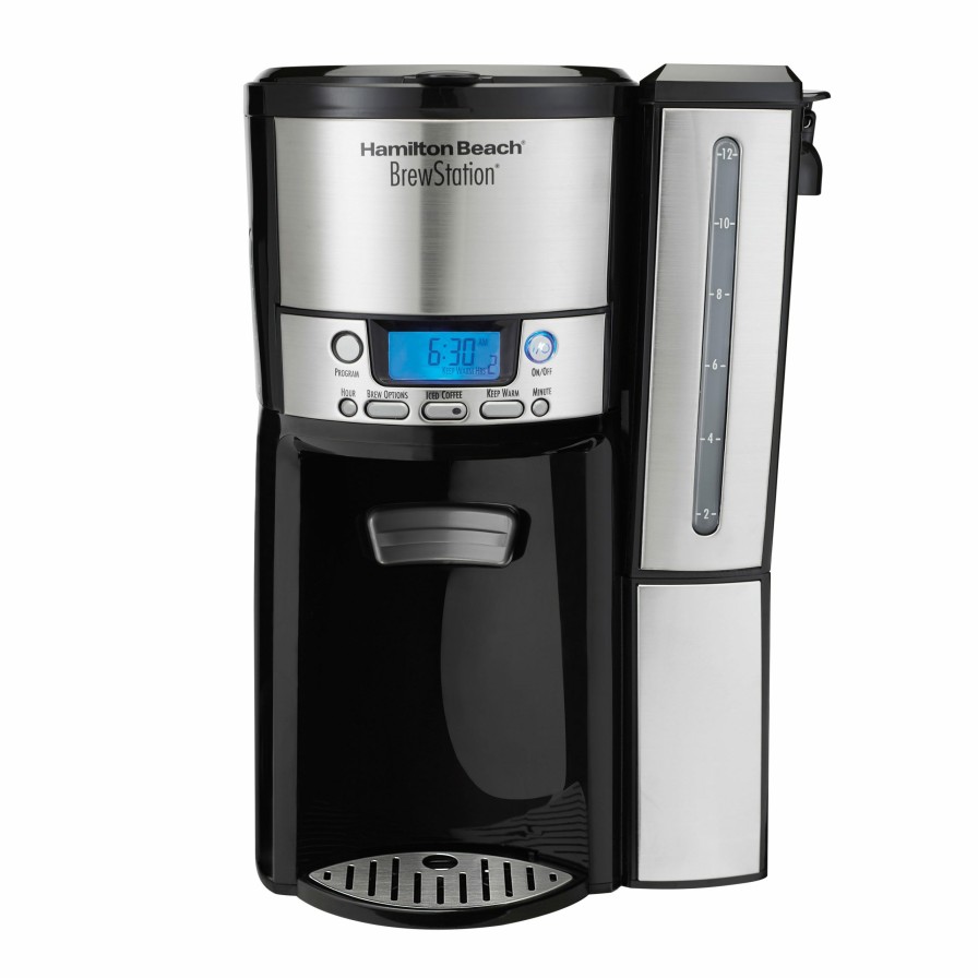 Espresso, Tea & Coffee Machines * | Hamilton Beach Espresso, Tea & Coffee Machines Brew Station 12-Cup Stainless Steel Residential Drip Coffee Maker