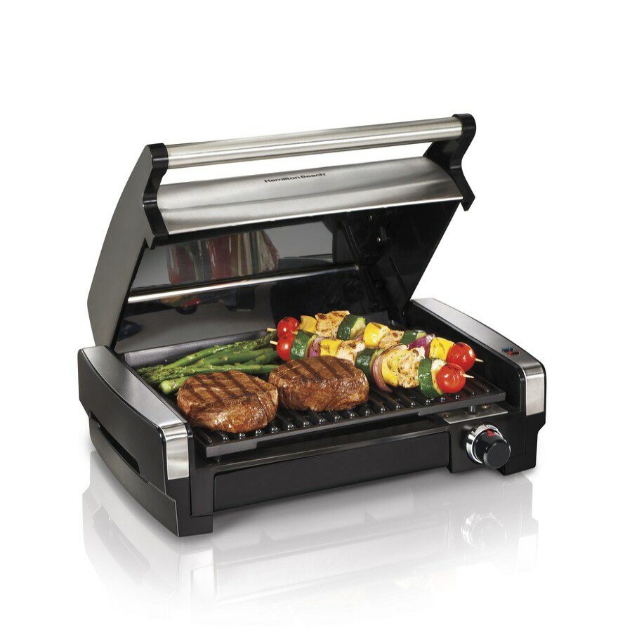 Indoor Grills, Skillets & Waffle Makers * | Hamilton Beach Indoor Grills, Skillets & Waffle Makers 12.5-In L X 9.6-In W Non-Stick Contact Grill