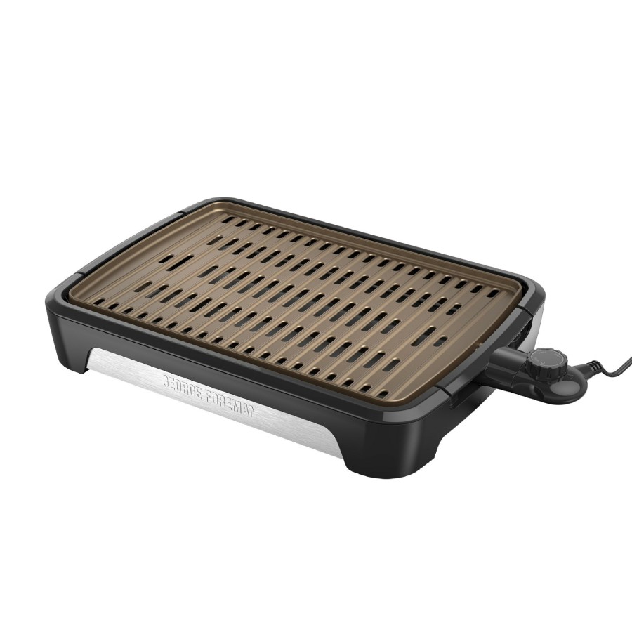 Indoor Grills, Skillets & Waffle Makers * | George Foreman Indoor Grills, Skillets & Waffle Makers Open Grate Smokeless 16.34-In L X 11.22-In W Non-Stick Residential