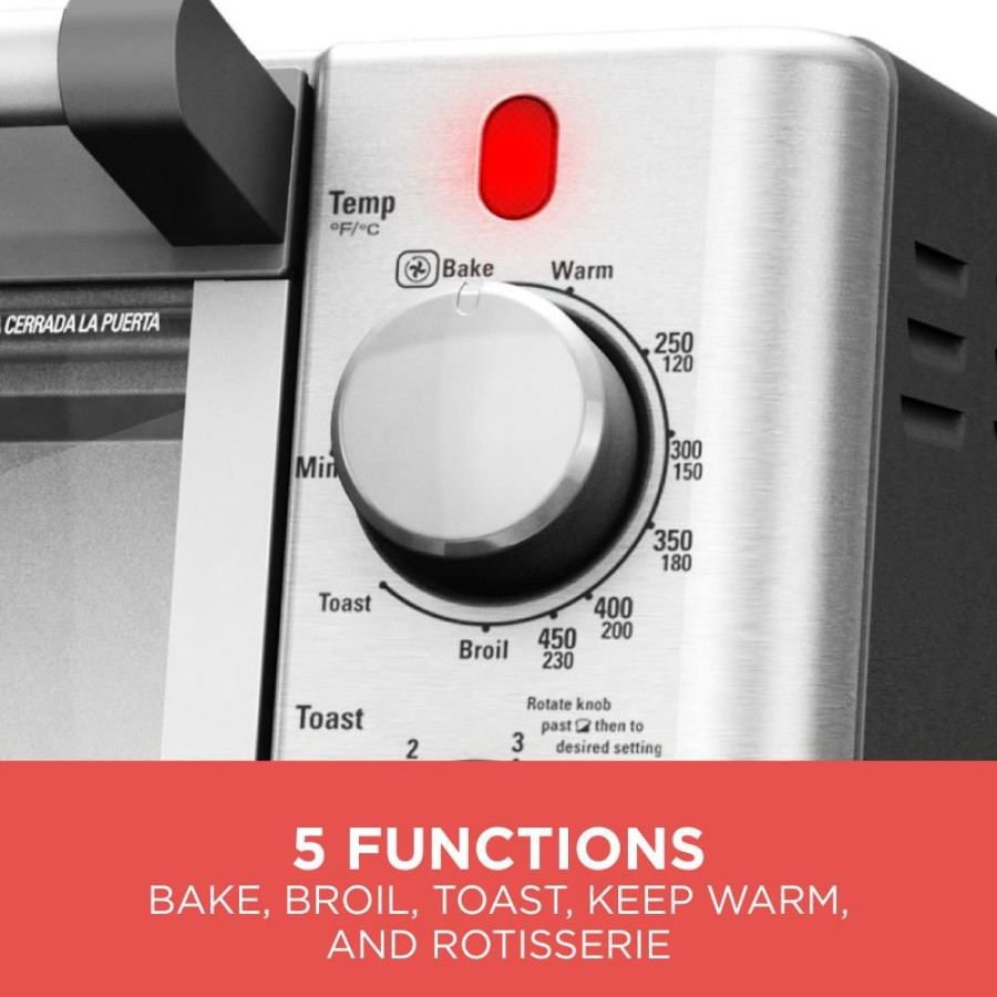 Toasters & Toaster Ovens * | Black+Decker Toasters & Toaster Ovens 6-Slice Stainless Steel Convection Toaster Oven With Rotisserie (1500-Watt)