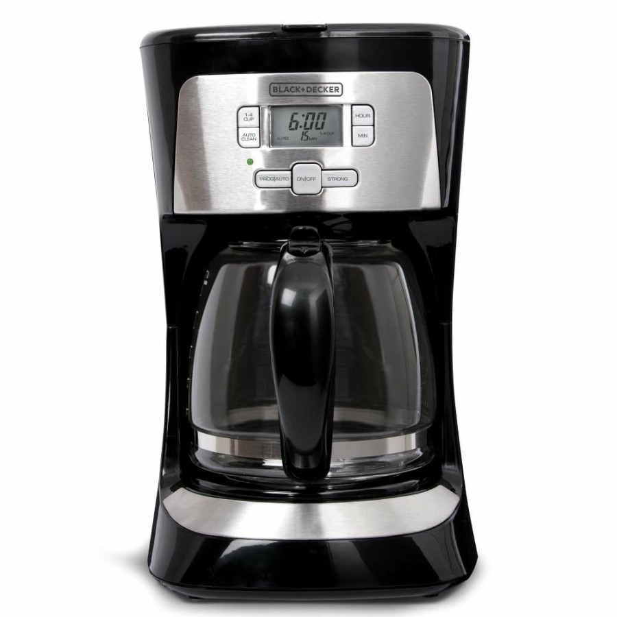 Espresso, Tea & Coffee Machines * | Black+Decker Espresso, Tea & Coffee Machines 12-Cup Black/Silver Residential Drip Coffee Maker