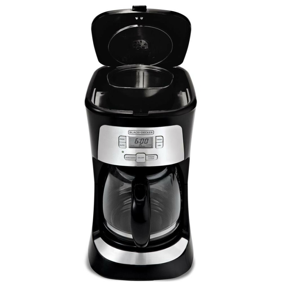 Espresso, Tea & Coffee Machines * | Black+Decker Espresso, Tea & Coffee Machines 12-Cup Black/Silver Residential Drip Coffee Maker