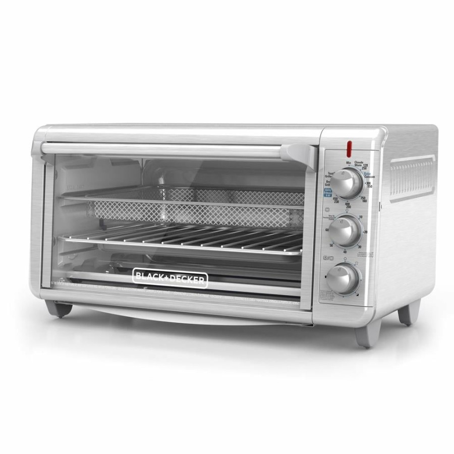 Toasters & Toaster Ovens * | Black+Decker Toasters & Toaster Ovens Crisp 'N Bake 8-Slice Stainless Steel Convection Toaster Oven (1500-Watt)