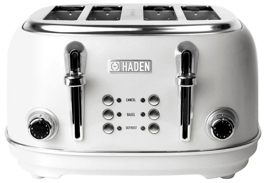 Toasters & Toaster Ovens * | Haden Toasters & Toaster Ovens 4-Slice White 1500-Watt Toaster