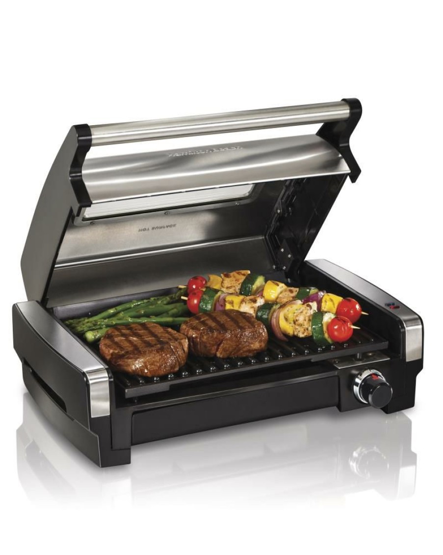 Indoor Grills, Skillets & Waffle Makers * | Hamilton Beach Indoor Grills, Skillets & Waffle Makers Hamilton Beach Searing Grill With Lid