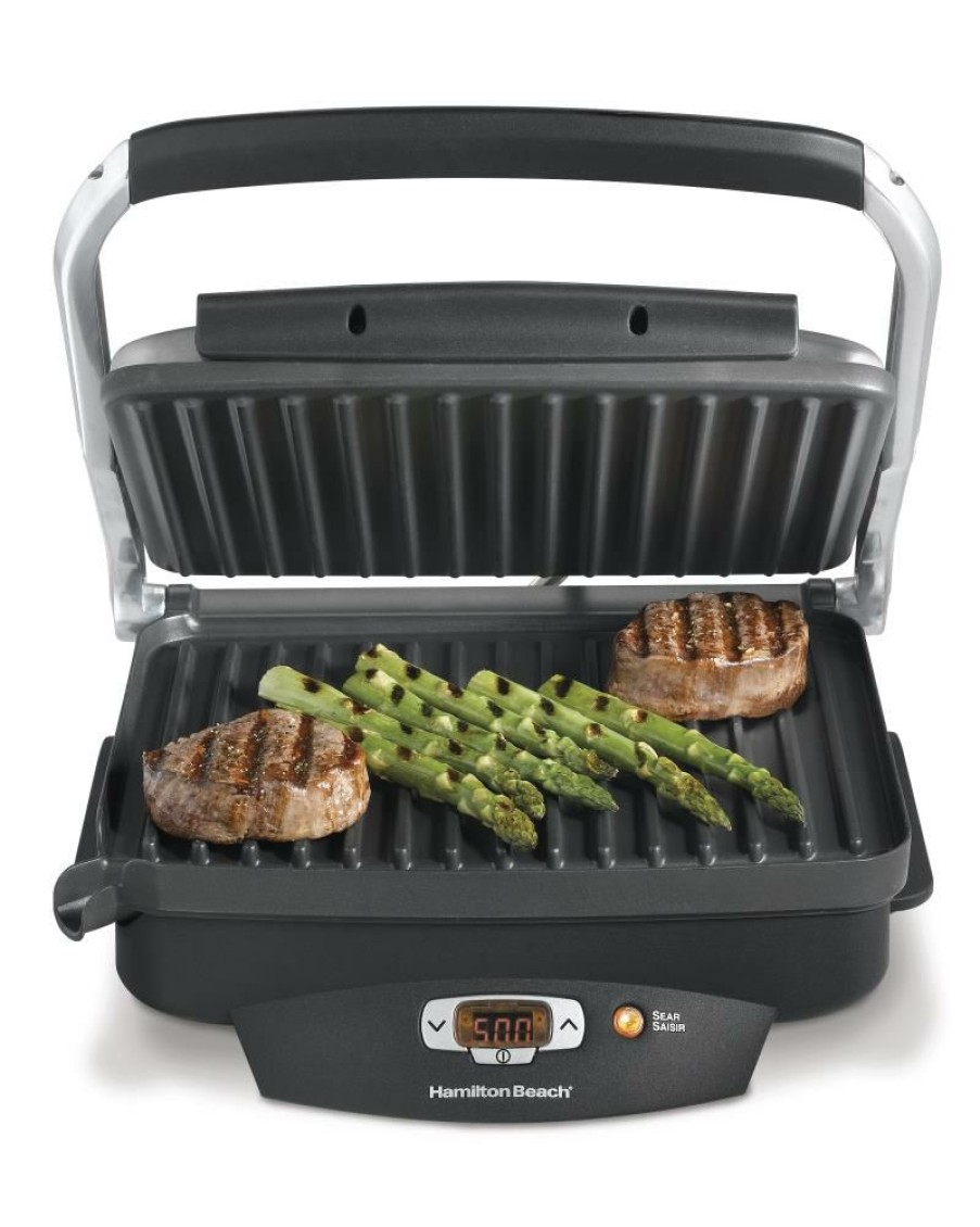 Indoor Grills, Skillets & Waffle Makers * | Hamilton Beach Indoor Grills, Skillets & Waffle Makers 9-In L X 11.5-In W Non-Stick Residential