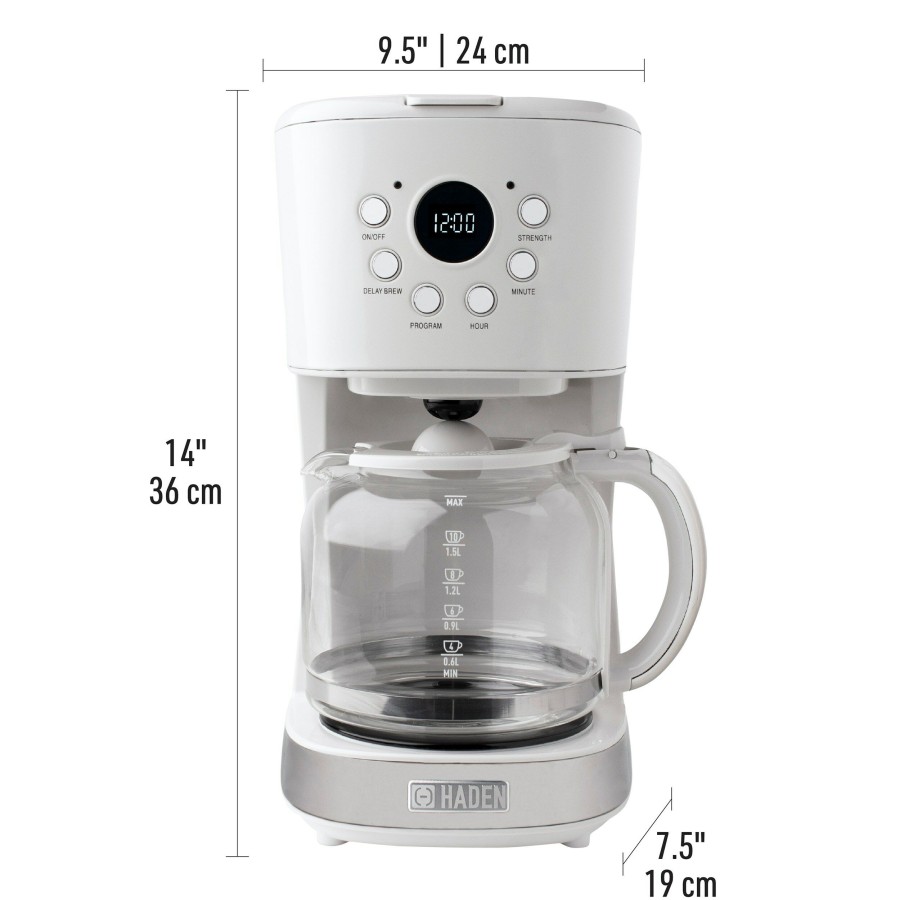 Espresso, Tea & Coffee Machines * | Haden Espresso, Tea & Coffee Machines Heritage 12-Cup Programmable Coffee Maker With Strength Control And Timer 75061