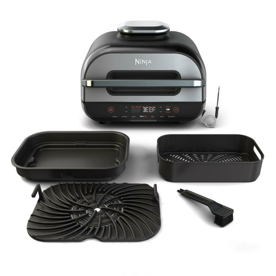 Indoor Grills, Skillets & Waffle Makers * | Ninja Indoor Grills, Skillets & Waffle Makers Ninja Foodi Indoor Grill 12-In L X 9-In W Non-Stick Residential