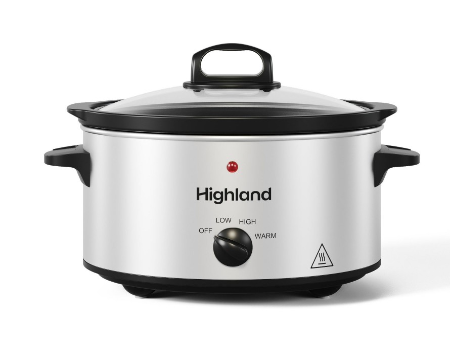 Cookers & Steamers * | Highland Cookers & Steamers 3.5-Quart Stainless Steel Oval 3-Vessel Slow Cooker