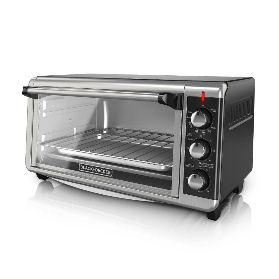 Toasters & Toaster Ovens * | Black+Decker Toasters & Toaster Ovens 8-Slice Stainless Steel Convection Toaster Oven (1500-Watt)