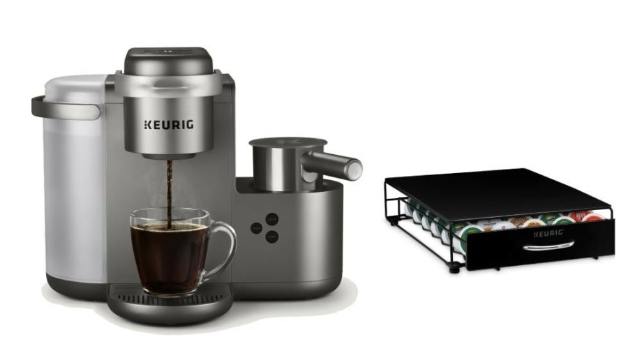 Espresso, Tea & Coffee Machines * | Keurig Espresso, Tea & Coffee Machines K-Cafe Brushed Silver Programmable Single-Serve Coffee Maker