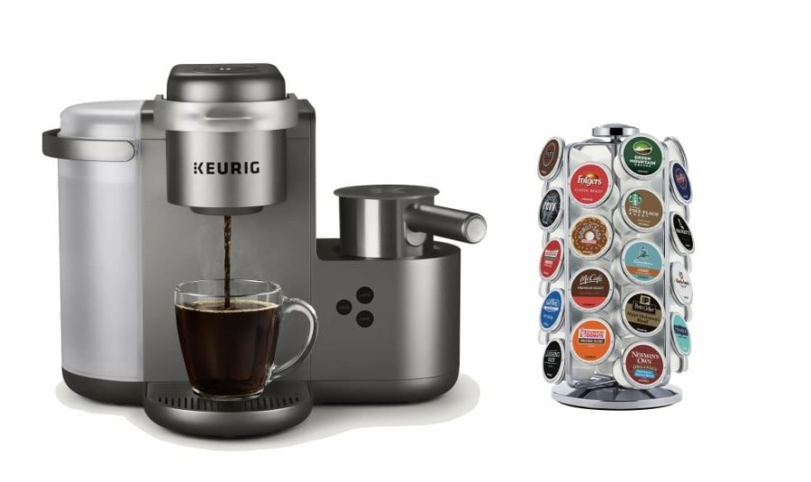 Espresso, Tea & Coffee Machines * | Keurig Espresso, Tea & Coffee Machines K-Cafe Brushed Silver Programmable Single-Serve Coffee Maker