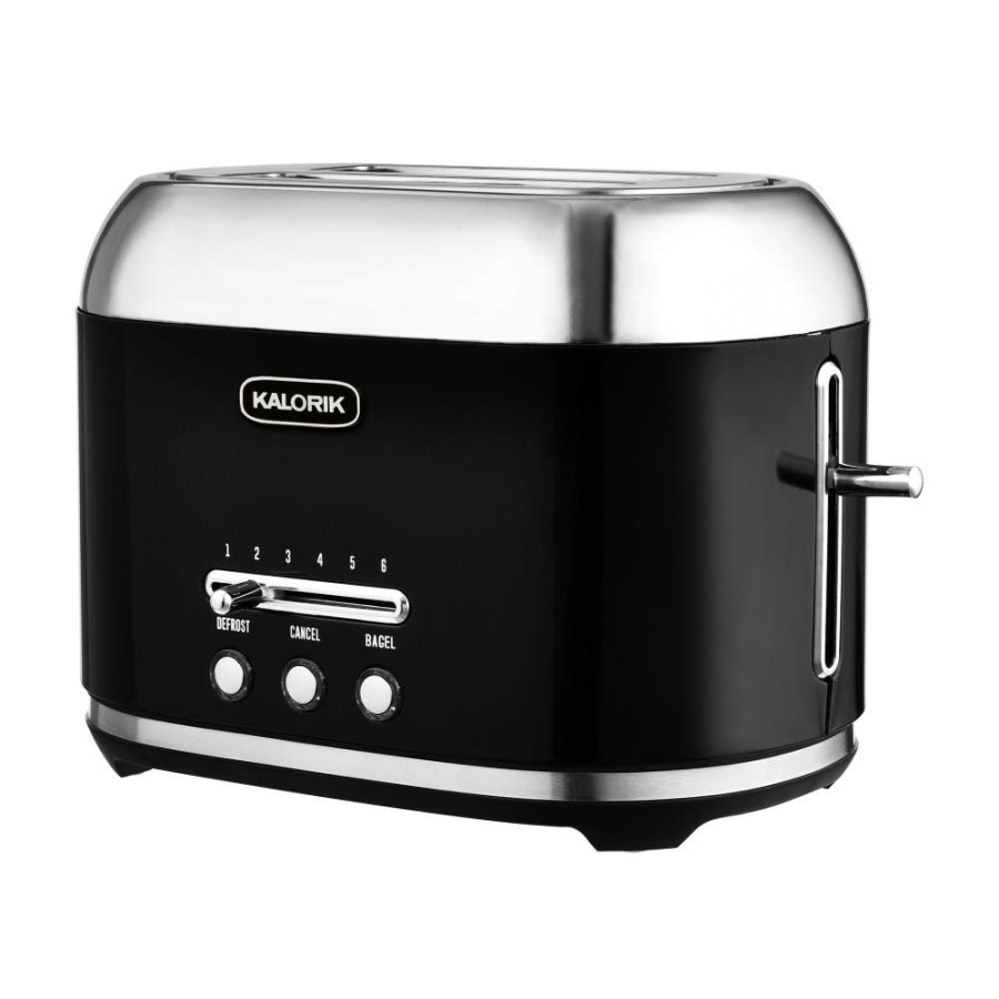 Toasters & Toaster Ovens * | Kalorik Toasters & Toaster Ovens 2-Slice Black 1000-Watt Toaster